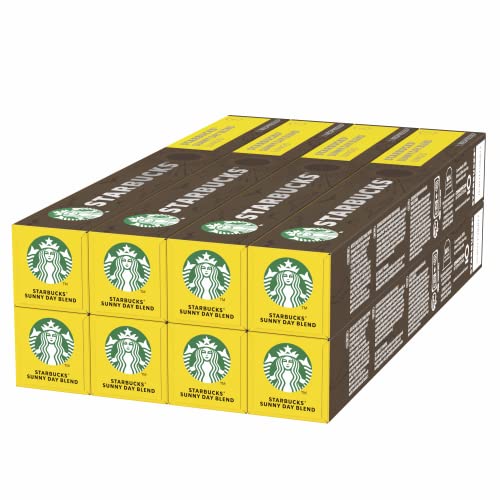STARBUCKS Sunny Day Blend de Nespresso, Cápsulas de Café de Tueste Suave 8 x 10 (80 Cápsulas)